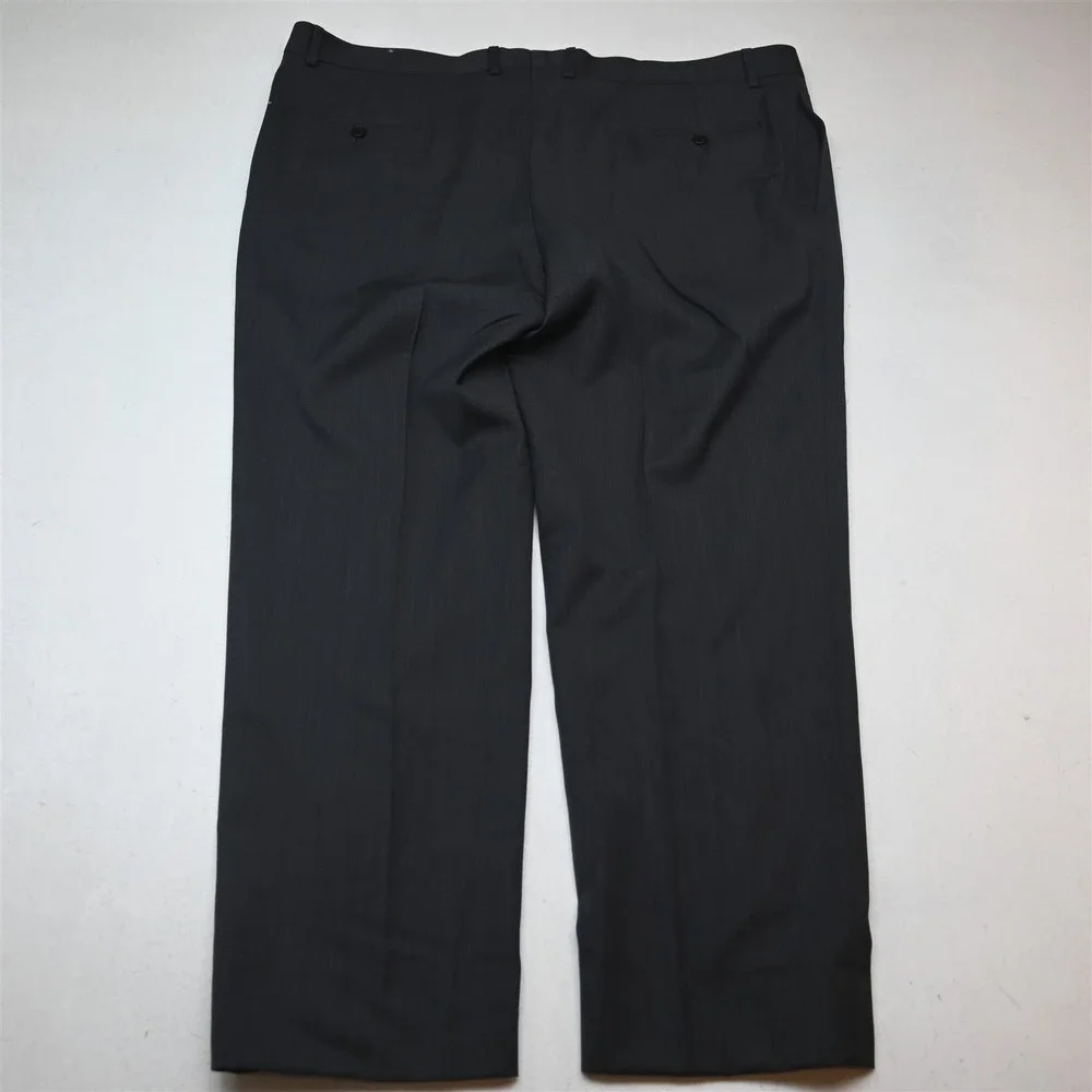 Pronto Uomo 46R 42x30 Gray Striped Wool Mens Jacket Pants Suit